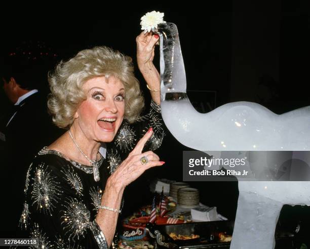 Phyllis Diller at 'Victory Night 1984', a Republication gathering of dignitaries and celebrities, flown to event from Los Angeles to Oklahoma City by...
