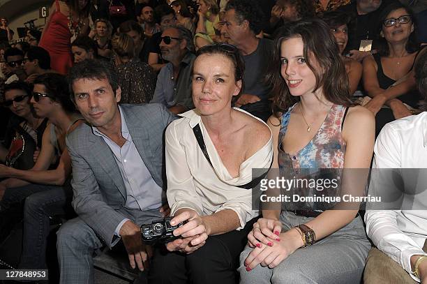 Frederic Taddei, Claire Nebout and guest attend the Sonia Rykiel Ready to Wear Spring / Summer 2012 show during Paris Fashion Week at Halle...