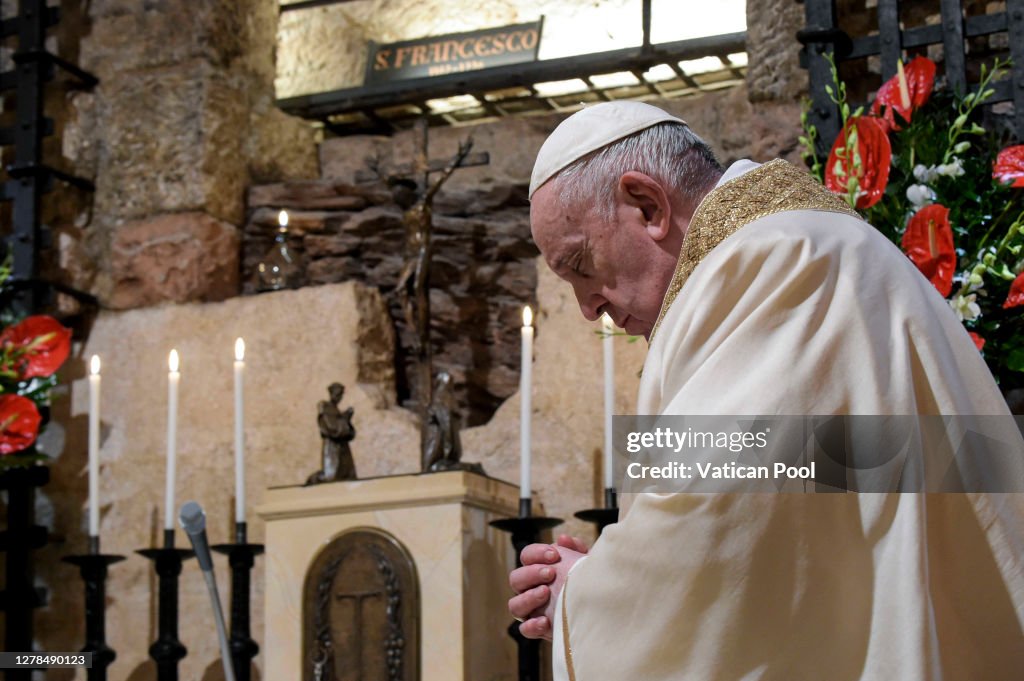 Pope Francis Visits Assisi To Sign A New Encyclical