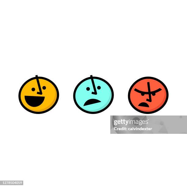 emoticons for customer feedback - projection face stock illustrations