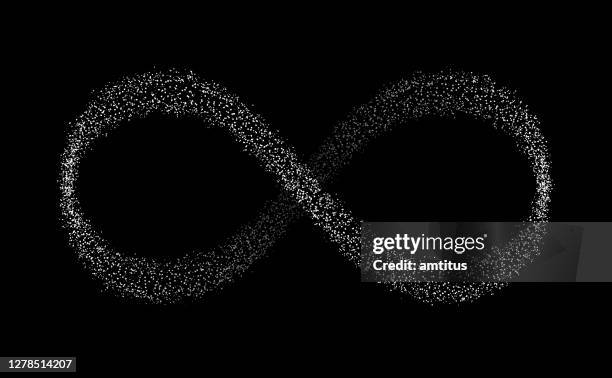 illustrations, cliparts, dessins animés et icônes de particules à l’infini noir bg - infini