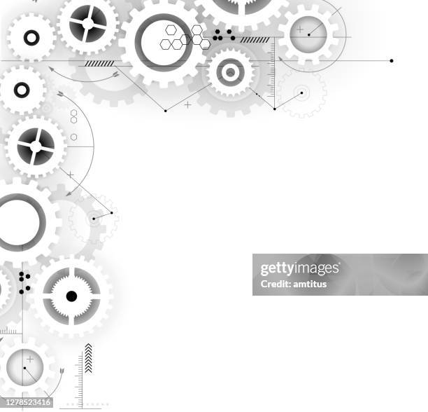 cogs drawing frame - robotics alive stock illustrations