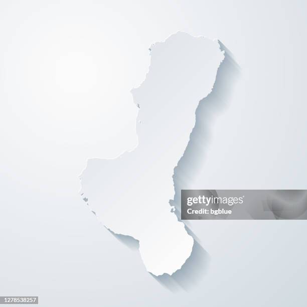 negros map with paper cut effect on blank background - negros occidental stock illustrations
