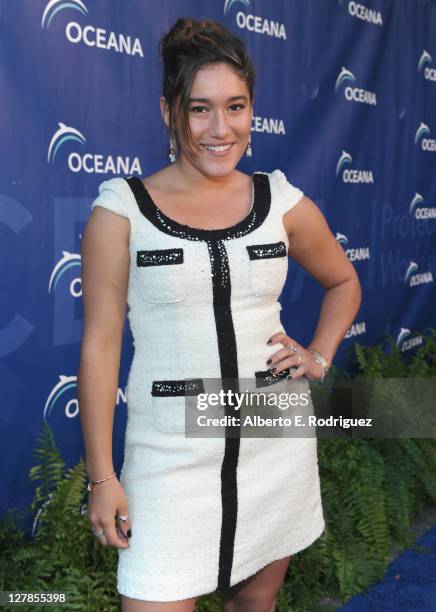 Actress Q'orianka Kilcher arrives to the 4th annual Oceana SeaChange summer party at Villa di Songhi on October 1, 2011 in Laguna Beach, California.