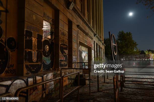 Berghain club stands closed at night during the coronavirus pandemic on September 30, 2020 in Berlin, Germany. Clubs in Berlin are still closed for...