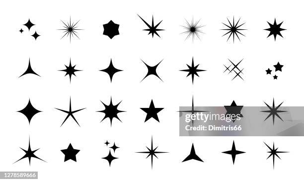 sparkle icon set - glitter explosion stock illustrations