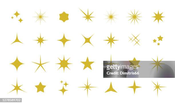 sparkle icon set - glowing stock illustrations