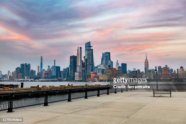 new york city skyline view from hoboken - new jersey stock pictures, royalty-free photos & images