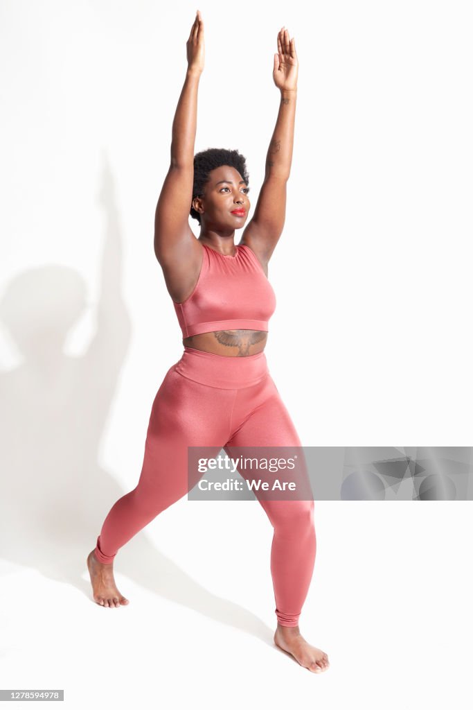 Woman in yoga pose