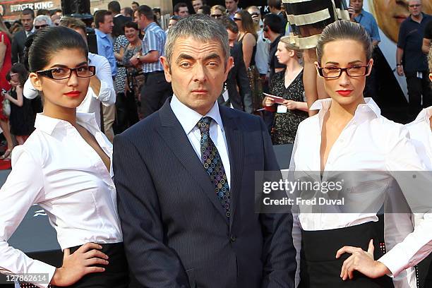 Rowan Atkinson attends the UK premiere of 'Johnny English Reborn' at Empire Leicester Square on October 2, 2011 in London, England.