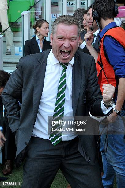 Chairman Hans Nijland of FC Groningen during the Eredivisie match between FC Groningen and Ajax at the Euroborg stadium on October 2, 2011 in...