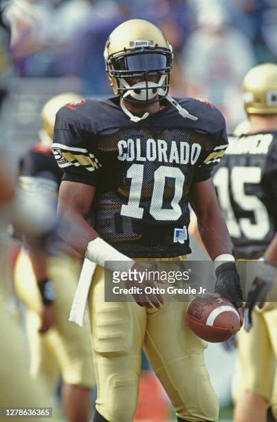 Kordell Stewart, Quarterback for the University of Colorado Buffaloes during the NCAA IBM OS/2 Fiesta Bowl championship football game against the...