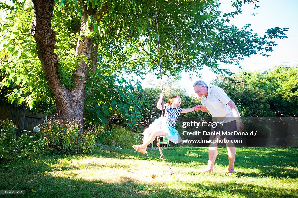 Young girl and her grandpa