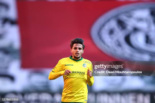 George Cox of Fortuna Sittard in action during the Dutch Eredivisie match between PSV Eindhoven and Fortuna Sittard at Philips Stadion on October 04,...