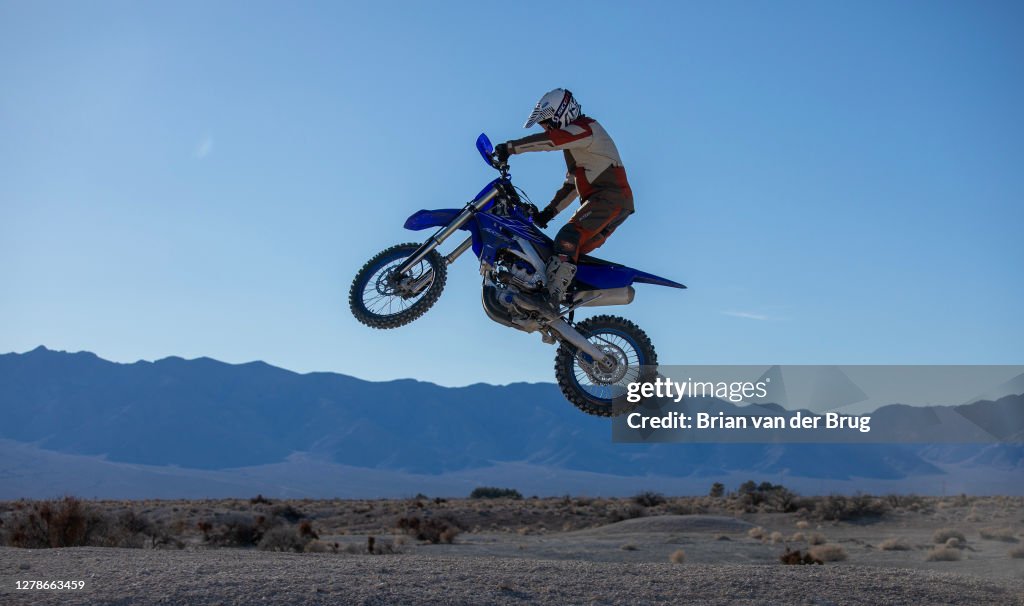 Lewis Riding Off-road enthusiast Jimmy Lewis rides in the desert near his home in ...