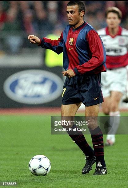 Luis Enrique of Barcelona in action against Bayern Munich in the UEFA Champions League match at the Olympiastadion in Munich, Germany. Bayern won...