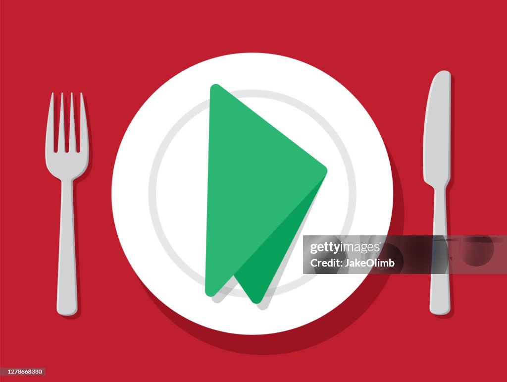 Silverware with Plate Icon Flat