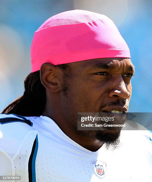 Rashean Mathis of the Jacksonville Jaguars warms up before the game against the New Orleans Saints at EverBank Field on October 2, 2011 in...