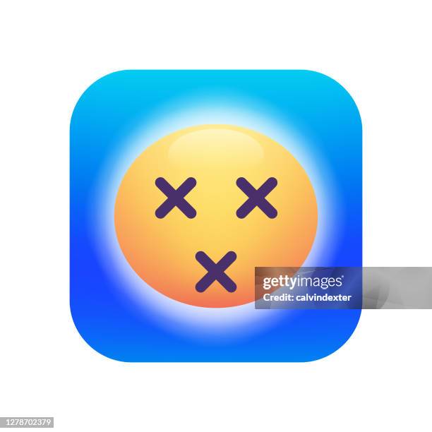 emoticon design blue background - network overload icon stock illustrations