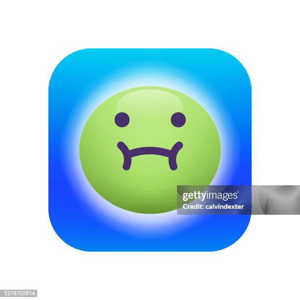 emoticon design blue background - throwing up stock illustrations