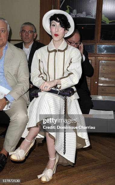 Michelle Harper attends the John Galliano Ready to Wear Spring / Summer 2012 show during Paris Fashion Week on October 2, 2011 in Paris, France.