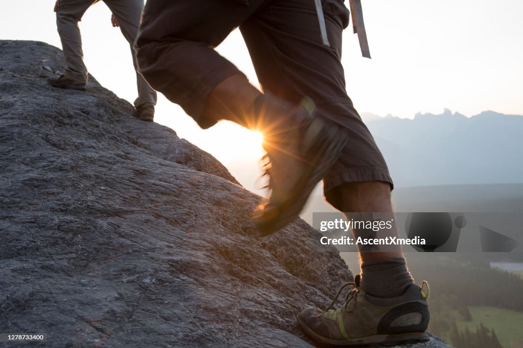 Rock climbing mountain rope