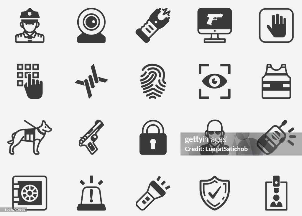 Security Guard and Police Pixel Perfect Icons