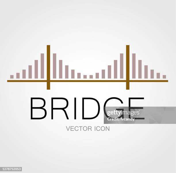 bridge symbol - cable stayed bridge stock illustrations