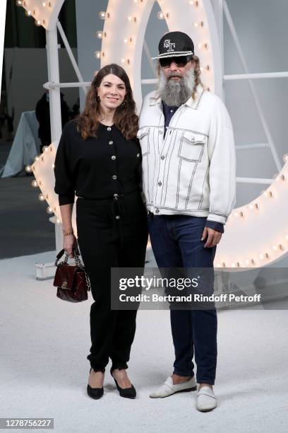 Amandine de la Richardiere and Sebastien Tellier attend the Chanel Womenswear Spring/Summer 2021 show as part of Paris Fashion Week on October 06,...