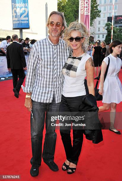 Mike Rutherford and Angie Rutherford attend the "George Harrison: Living In The Material World" UK premiere at BFI Southbank on October 2, 2011 in...