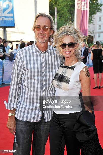 Mike Rutherford and Angie Rutherford attend the "George Harrison: Living In The Material World" UK premiere at BFI Southbank on October 2, 2011 in...