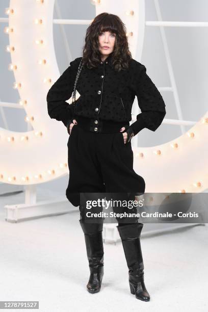 Isabelle Adjani attends the Chanel Womenswear Spring/Summer 2021 show as part of Paris Fashion Week on October 06, 2020 in Paris, France.