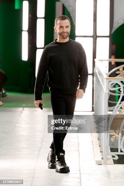 Fashion designer Nicolas Ghesquière during the Louis Vuitton fashion show during Paris Women's Fashion Week Spring/Summer 2021 on October 6, 2020 at...