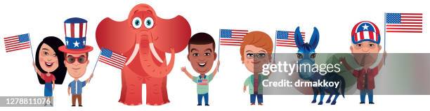us presidential elections - voting 2020 stock illustrations