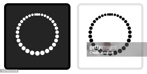 ilustraciones, imágenes clip art, dibujos animados e iconos de stock de icono del collar en el botón negro con el rollover blanco - necklace