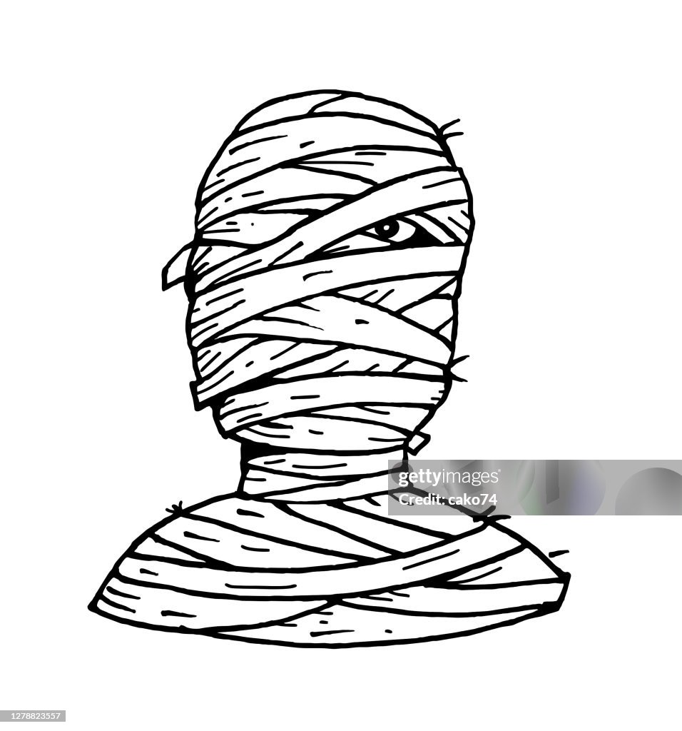 Hand drawn mummy vector illustration