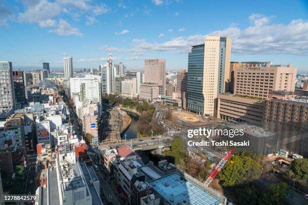 cityscape around the ochanomizu station along the kanda river toward the suidobashi station at chiyoda tokyo japan. - university of tokyo 個照片及圖片檔