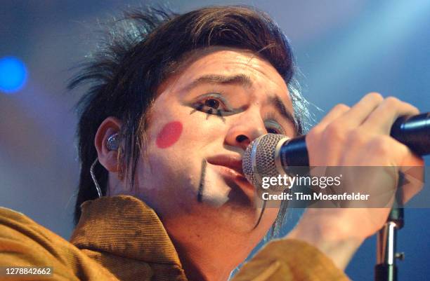 Brendon Urie of Panic! at the Disco performs at HP Pavilion on December 5, 2006 in San Jose, California.