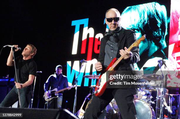 Roger Daltrey and Pete Townshend of The Who perform at Reno Events Center on February 23, 2007 in Reno, Nevada.