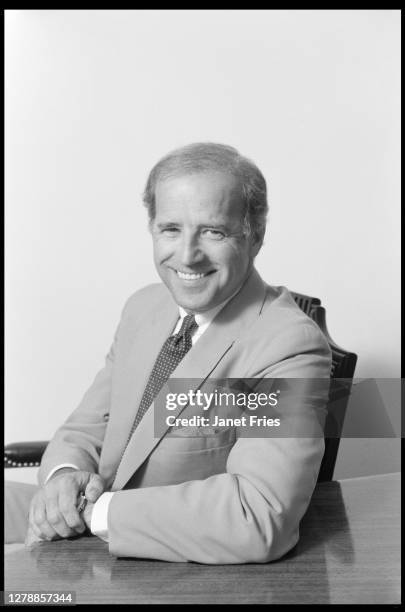 Portrait of American politician US Senator Joe Biden as he poses in his office, Washington DC, 1991.