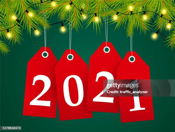 year 2021 - hanging bulb vector stock illustrations