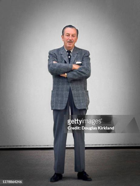 Animation mogul Walt Disney poses for a portrait, June 1961 Los Angeles, California.
