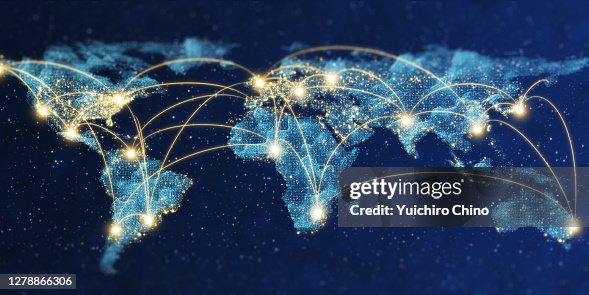 World map of network communication World map of network communication