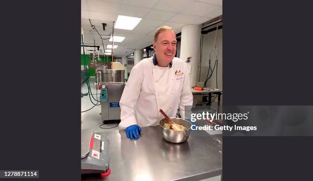 In this screengrab In the Kitchen with Jacques Torres presented by Food Network & Cooking Channel as part of NYCWFF Goes Virtual presented by Capital...
