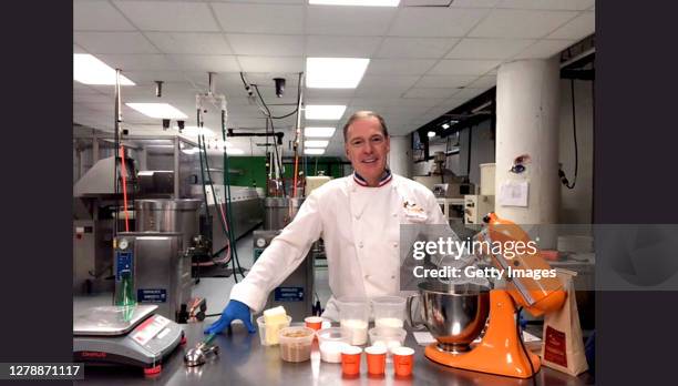 In this screengrab In the Kitchen with Jacques Torres presented by Food Network & Cooking Channel as part of NYCWFF Goes Virtual presented by Capital...