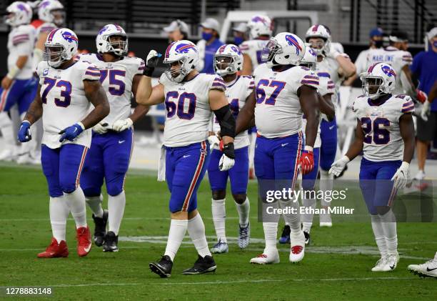 Offensive tackle Dion Dawkins, offensive tackle Daryl Williams, center Mitch Morse, offensive guard Quinton Spain and running back Devin Singletary...