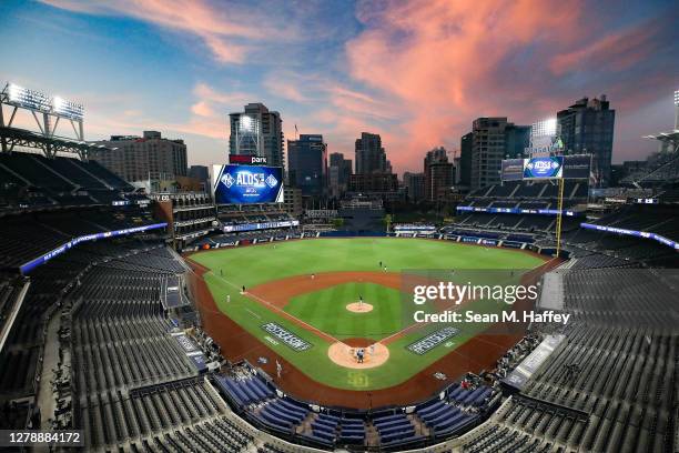 General view during the fourth inning in Game Two of the American League Division Series between the Tampa Bay Rays and the New York Yankees at PETCO...