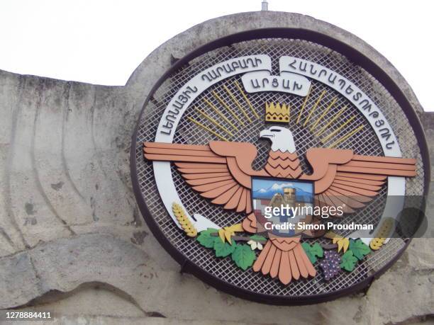 nagorno karabakh coat of arms - nagorno karabakh stock pictures, royalty-free photos & images