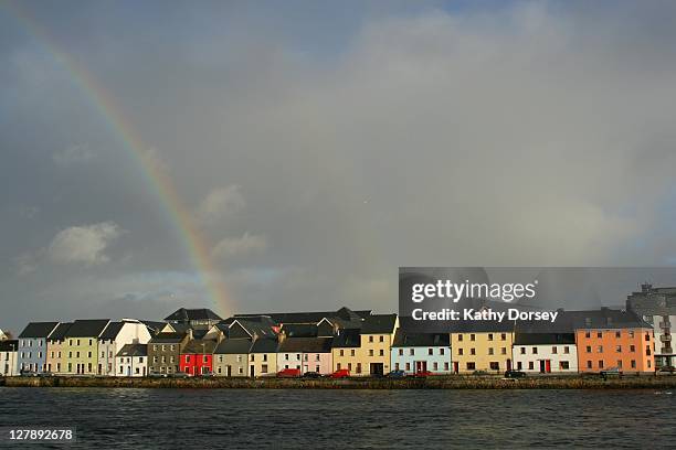 rainbow over galway - galway stock pictures, royalty-free photos & images