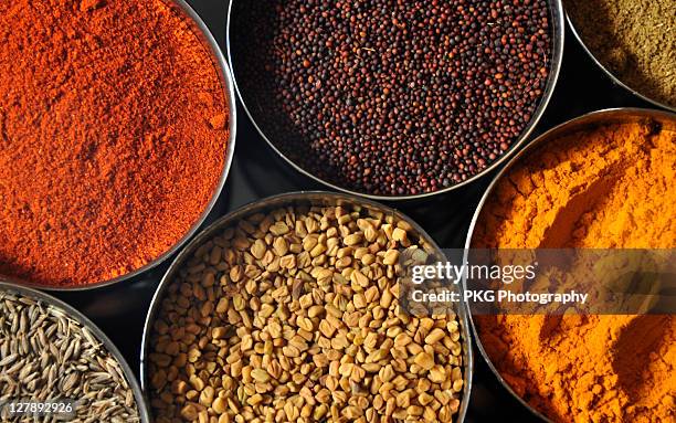 colours in kitchen - spices stock pictures, royalty-free photos & images